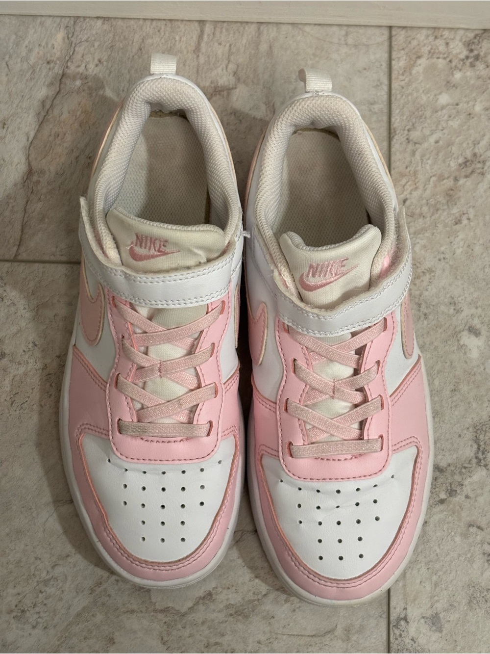 Nike Court Borough Low Top Kids 3Y Shoe White Pink Youth Sneaker DV5457-105